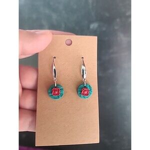 Polymer Clay Floral Dangling Earrings New